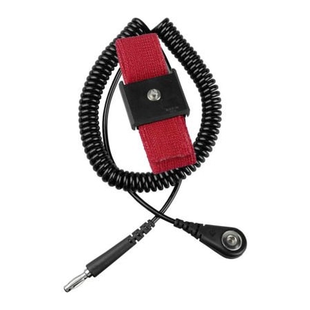 Desco Industries Inc Desco Economy 09039 Adjustable Elastic Wrist Strap Kit 6 Ft Coil Cord - Black 9039